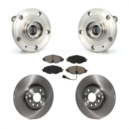 Front Hub Bearing Assembly Disc Brake Rotors And Ceramic Pads Kit For Volkswagen Passat KBB-126372