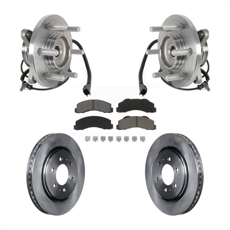 Front Hub Bearing Brake Rotor Pad Kit For 2015-2017 Ford Expedition Lincoln Navigator 4WD KBB-126374