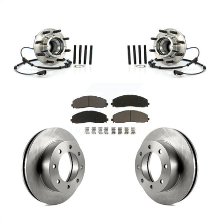 Front Hub Bearing Assembly Disc Brake Rotor & Pads Kit For 2013 Ford F-250 Super Duty 4WD KBB-126379