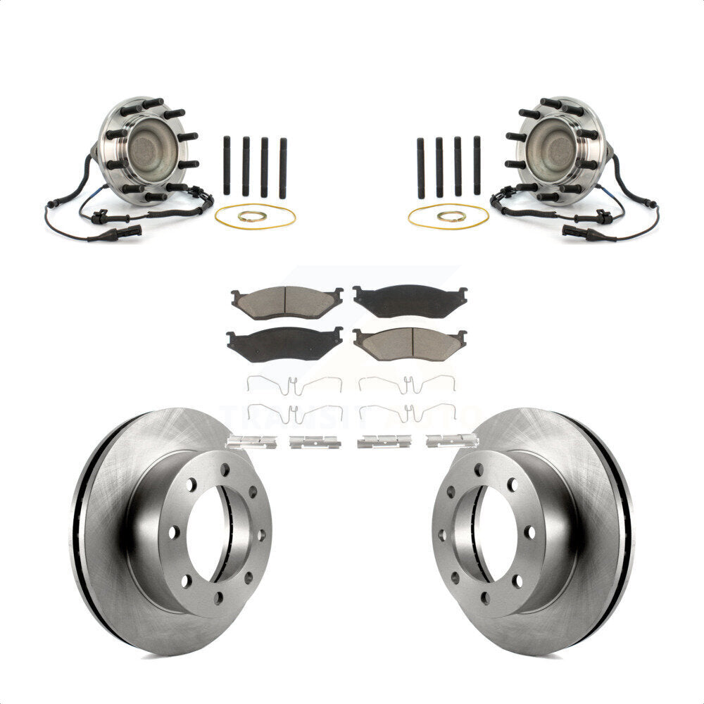 Front Hub Bearing Brake Rotor & Pad Kit For Ford F-450 Super Duty 4 X 2 With 8 Lug Wheels KBB-126380