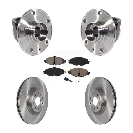 Front Hub Bearing Disc Brake Rotor Pad Kit For Volkswagen GTI Without Performance Package KBB-126384