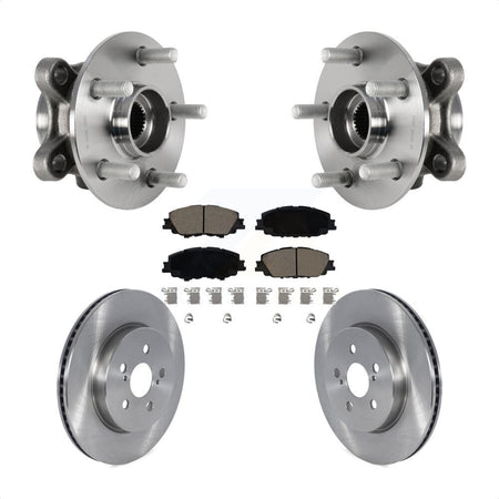 Front Hub Bearing Assembly Disc Brake Rotors And Pads Kit For Toyota Corolla Prius Prime KBB-126389