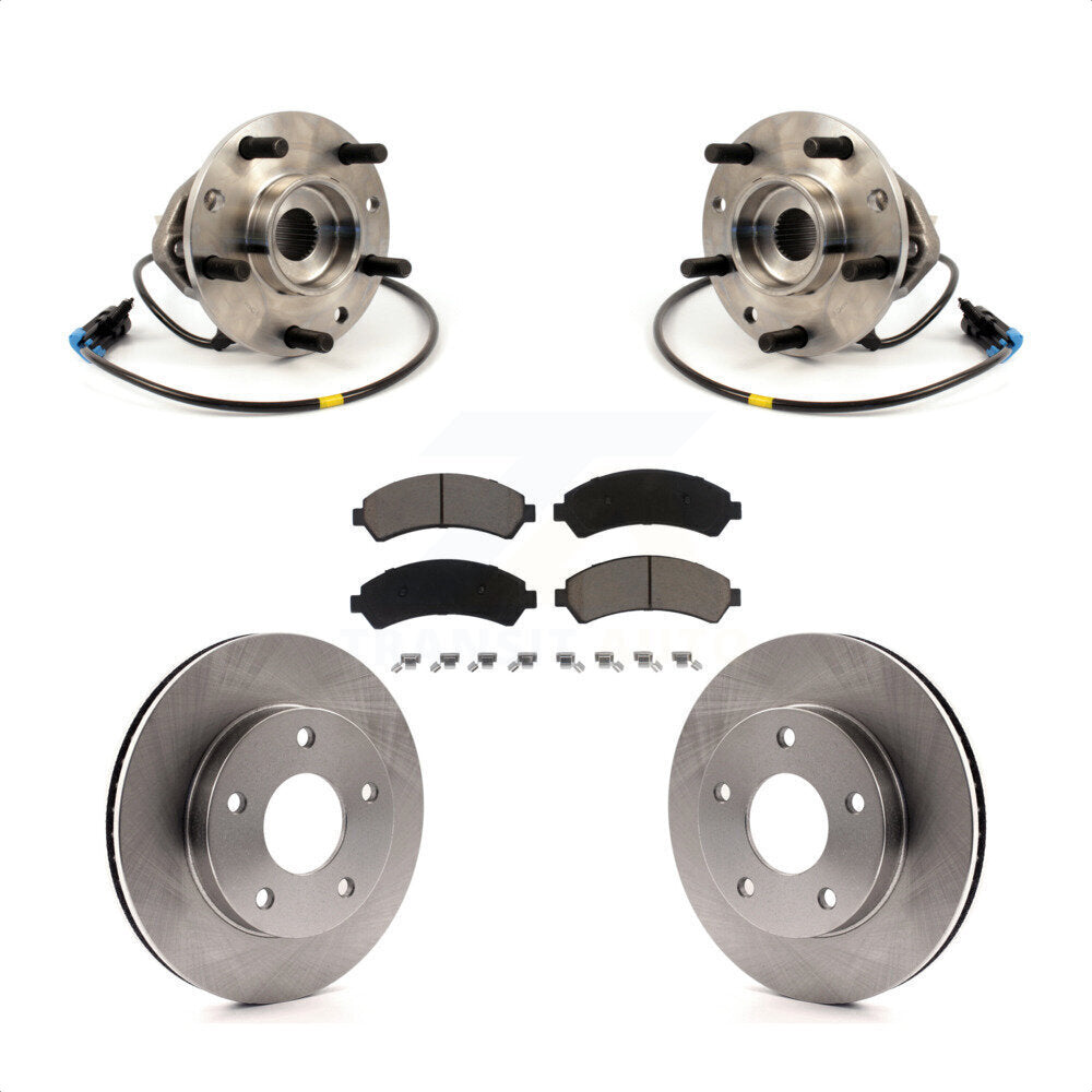 Front Hub Bearing Brake Rotor Pad Kit For 1997 Chevrolet Blazer 4WD with Drum rear brakes KBB-126395