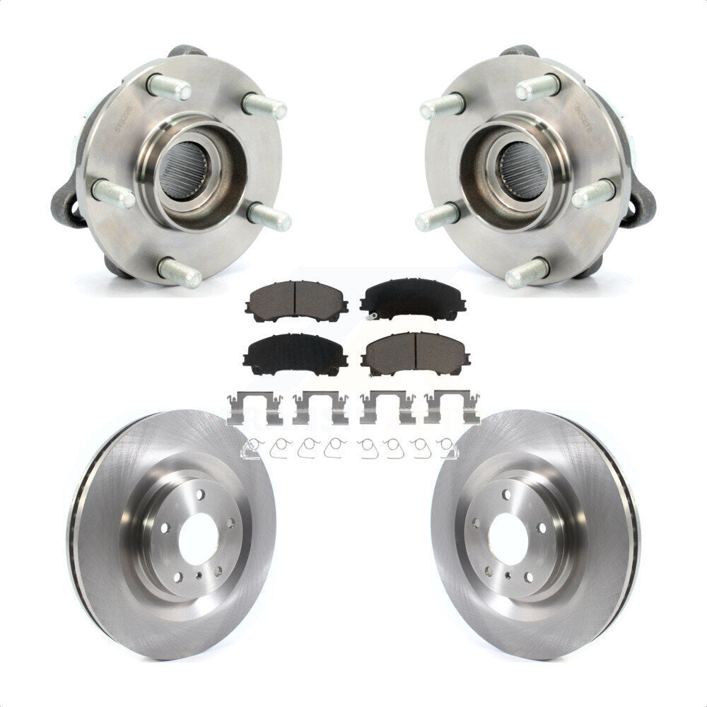 Front Hub Bearing Assembly Disc Brake Rotors And Pads Kit For 2019-2021 INFINITI QX50 KBB-126398