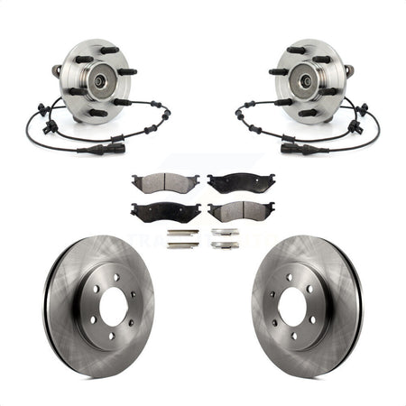 Front Hub Bearing Brake Rotor & Pad Kit For Lincoln Navigator 4WD with Coil front springs KBB-126400