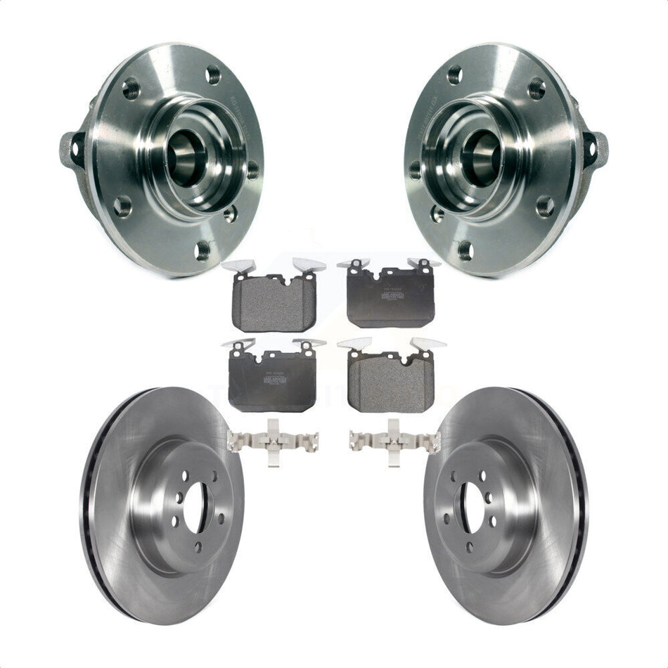 Front Hub Bearing Disc Brake Rotor & Pads Kit For BMW 335i xDrive 435i Gran Coupe 340i GT KBB-126401