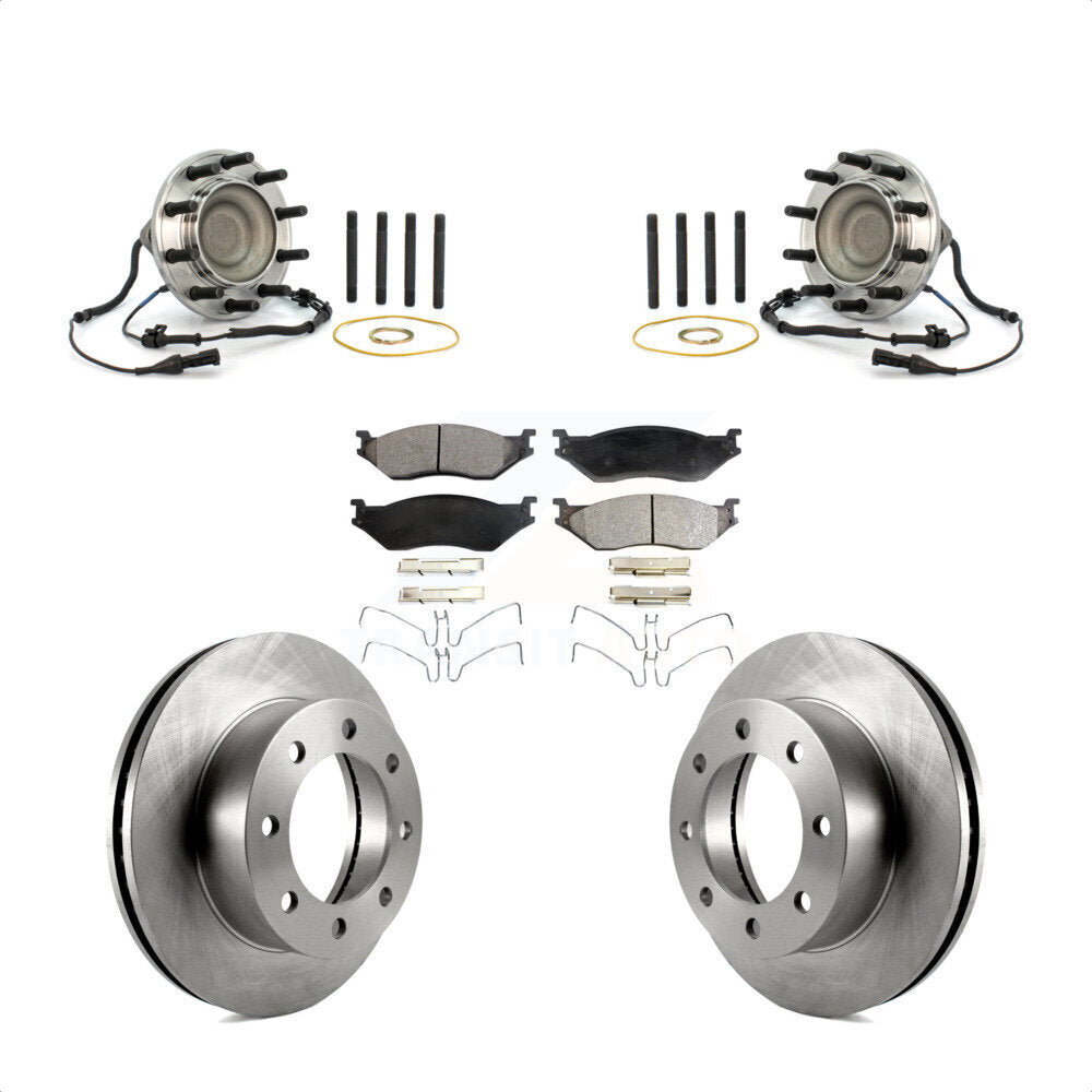 Front Hub Bearing Brake Rotor & Pad Kit For Ford F-450 Super Duty 4 X 2 With 8 Lug Wheels KBB-126402