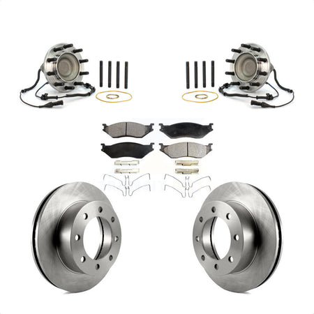 Front Hub Bearing Brake Rotor & Pad Kit For Ford F-450 Super Duty 4 X 2 With 8 Lug Wheels KBB-126402