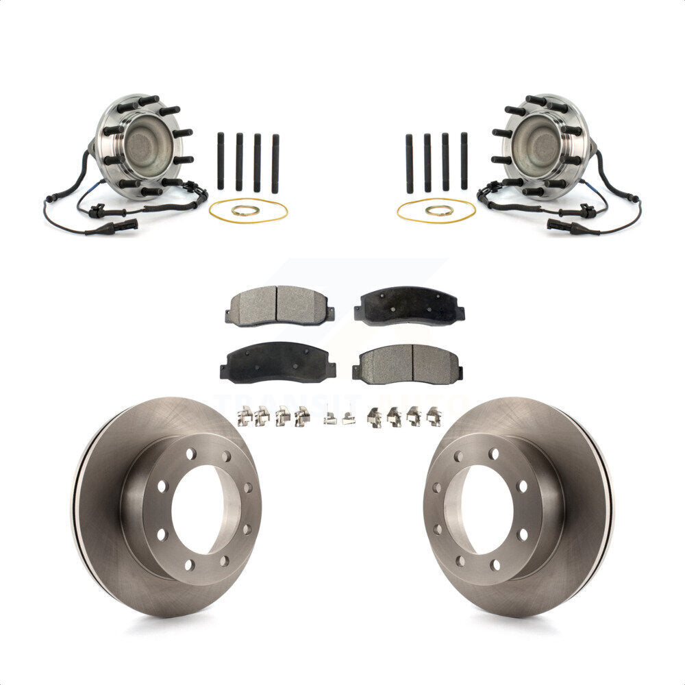 Front Hub Bearing Assembly Disc Brake Rotors And Pads Kit For Ford F-450 Super Duty KBB-126403