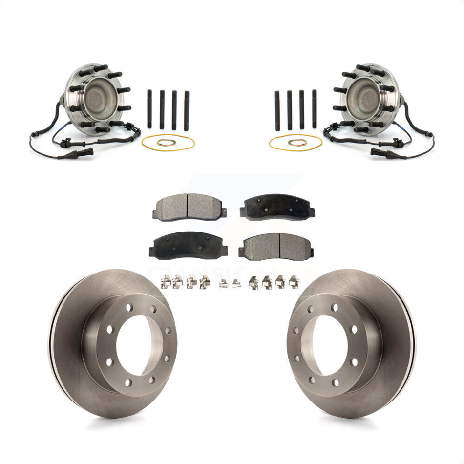 Front Hub Bearing Assembly Disc Brake Rotors And Pads Kit For Ford F-450 Super Duty KBB-126403