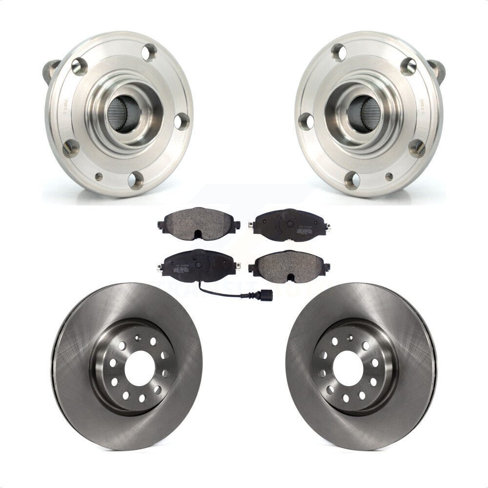 Front Hub Bearing Assembly Disc Brake Rotors And Pads Kit For Volkswagen Passat KBB-126410