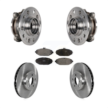 Front Hub Bearing Brake Rotor Pads Kit For 15-21 Mercedes-Benz C300 Without Sport Package KBB-126415