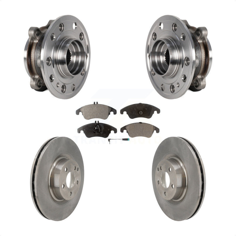 Front Hub Bearing Assembly Disc Brake Rotors And Pads Kit For 2017 Mercedes-Benz E400 AWD KBB-126417