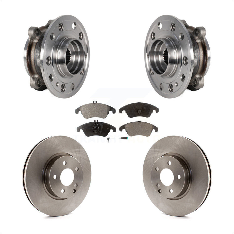 Front Hub Bearing Assembly Disc Brake Rotors And Pads Kit For 2017 Mercedes-Benz E400 AWD KBB-126418