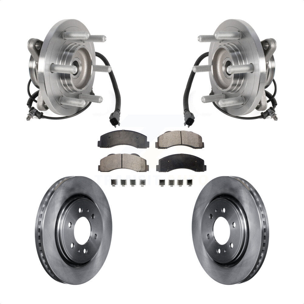 Front Hub Bearing Brake Rotor Pad Kit For 2015-2017 Ford Expedition Lincoln Navigator 4WD KBB-126419