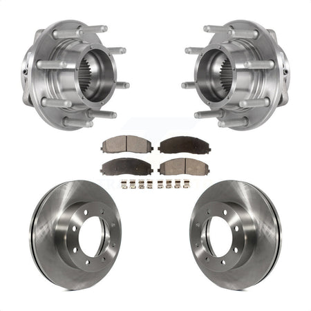 Front Hub Bearing Disc Brake Rotor Pads Kit For 2017-2022 Ford F-350 Super Duty F-250 4WD KBB-126426