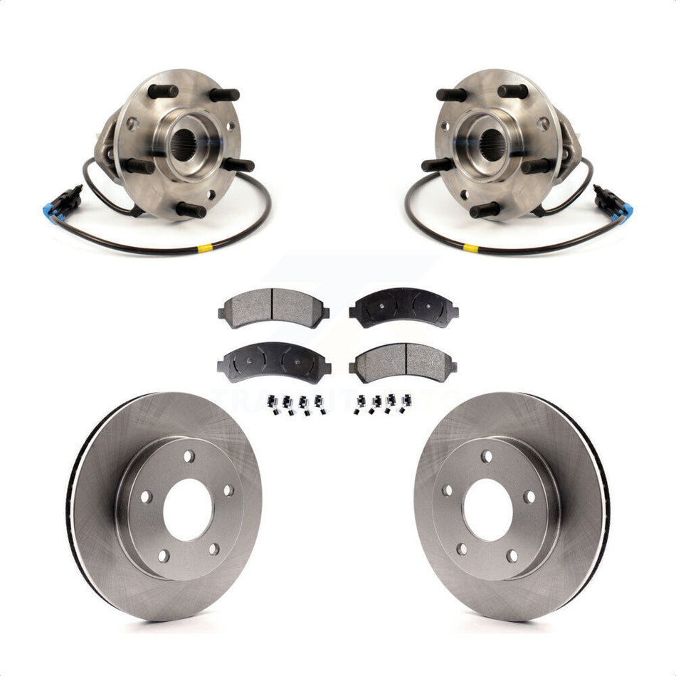 Front Hub Bearing Brake Rotor Pad Kit For 1997 Chevrolet Blazer 4WD with Drum rear brakes KBB-126432