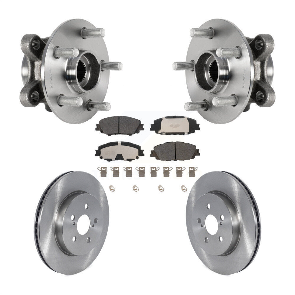 Front Hub Bearing Assembly Disc Brake Rotors And Pads Kit For Toyota Corolla Prius Prime KBB-126433