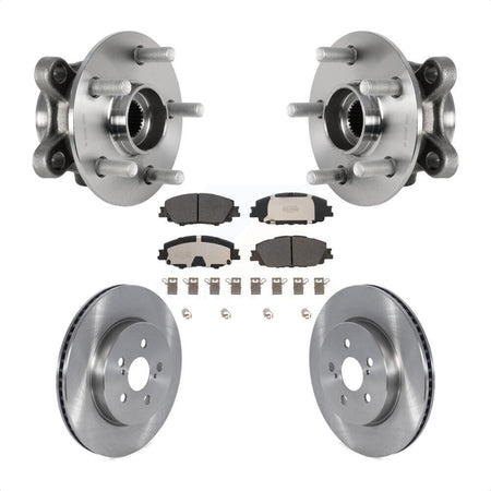 Front Hub Bearing Assembly Disc Brake Rotors And Pads Kit For Toyota Corolla Prius Prime KBB-126433