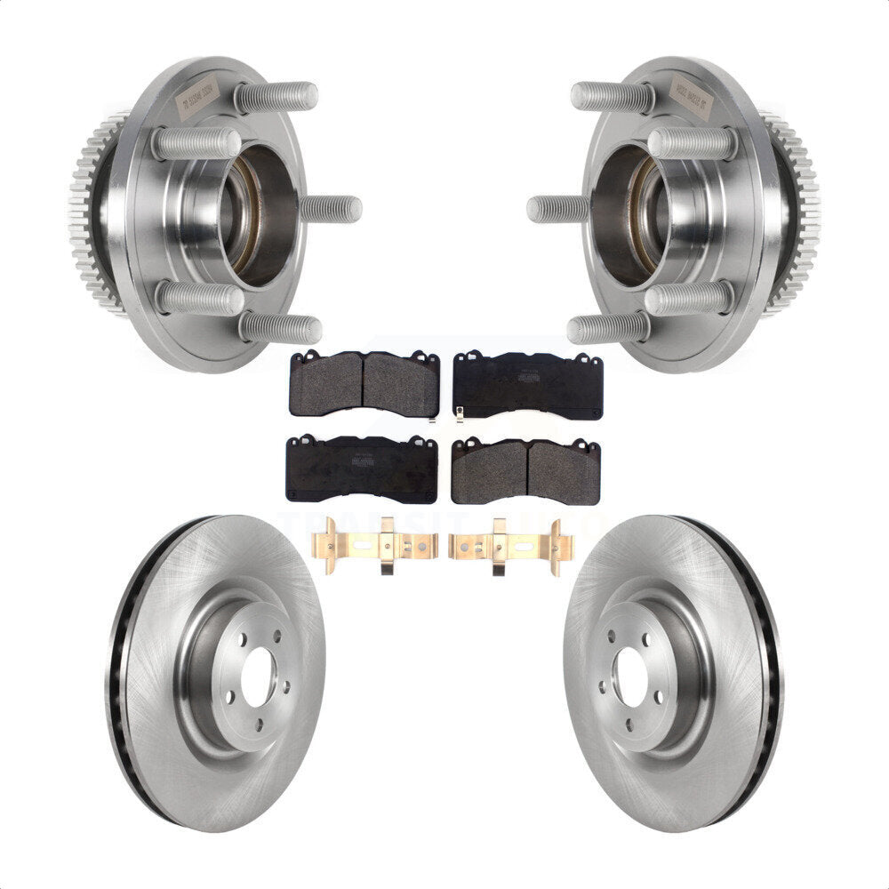 Front Hub Bearing Assembly Disc Brake Rotor & Pad Kit For Ford Mustang With Brembo Brakes KBB-126434