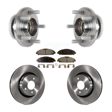 Front Hub Bearing Assembly Disc Brake Rotors And Semi-Metallic Pads Kit For Ford Mustang KBB-126435