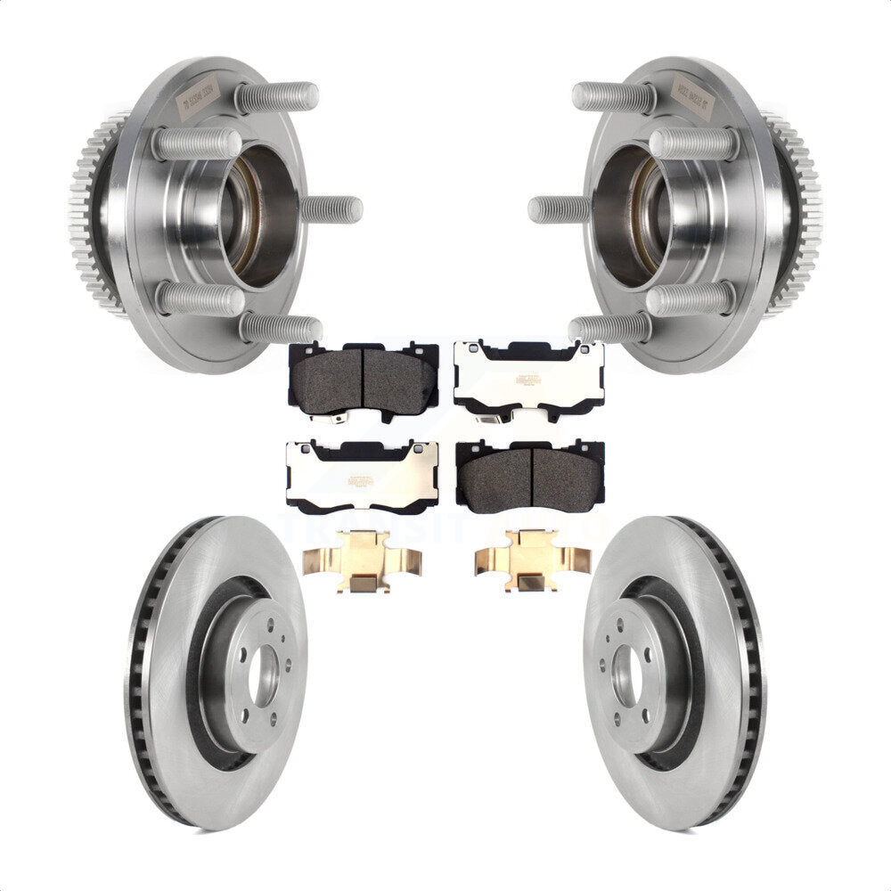 Front Hub Bearing Assembly Disc Brake Rotors And Semi-Metallic Pads Kit For Ford Mustang KBB-126437