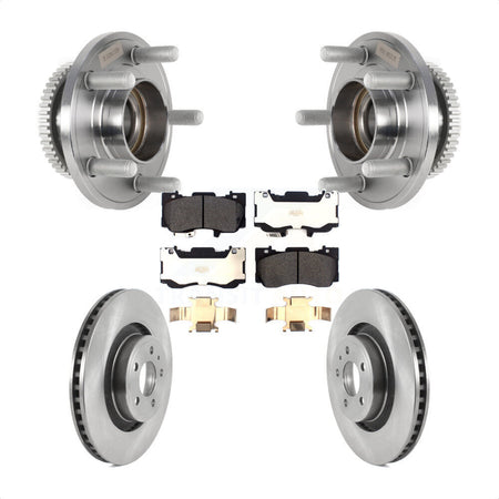Front Hub Bearing Assembly Disc Brake Rotors And Semi-Metallic Pads Kit For Ford Mustang KBB-126437
