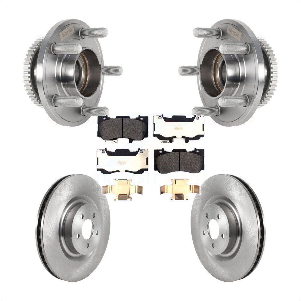 Front Hub Bearing Assembly Disc Brake Rotors And Semi-Metallic Pads Kit For Ford Mustang KBB-126438