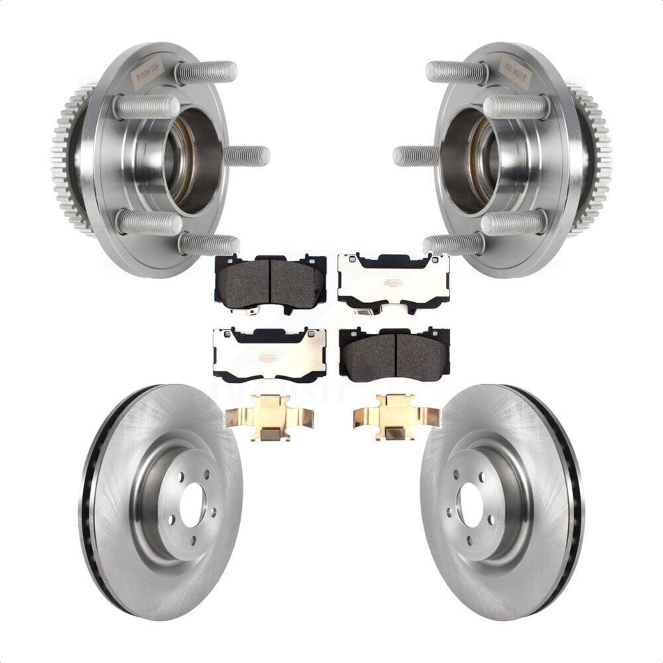 Front Hub Bearing Assembly Disc Brake Rotors And Semi-Metallic Pads Kit For Ford Mustang KBB-126438