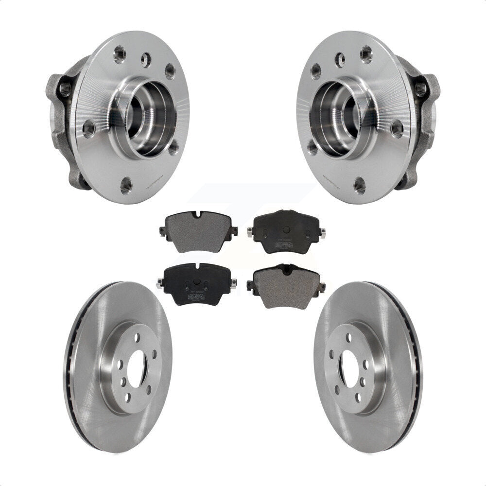 Front Hub Bearing Assembly Disc Brake Rotor & Pads Kit For Mini Cooper Countryman Clubman KBB-126443