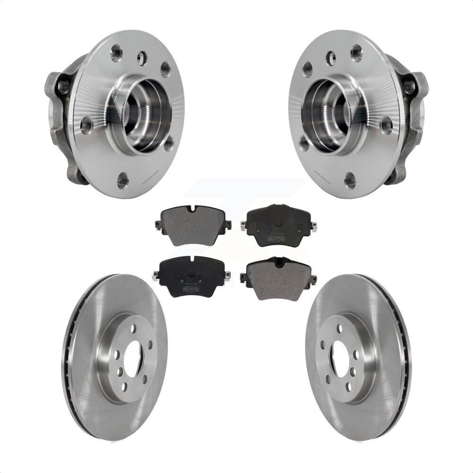 Front Hub Bearing Assembly Disc Brake Rotor & Pads Kit For Mini Cooper Countryman Clubman KBB-126443