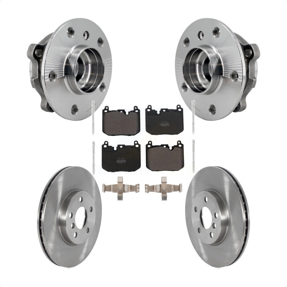 Front Hub Bearing Brake Rotor Pads Kit For 17-20 Mini Cooper Clubman S With Sport Package KBB-126444