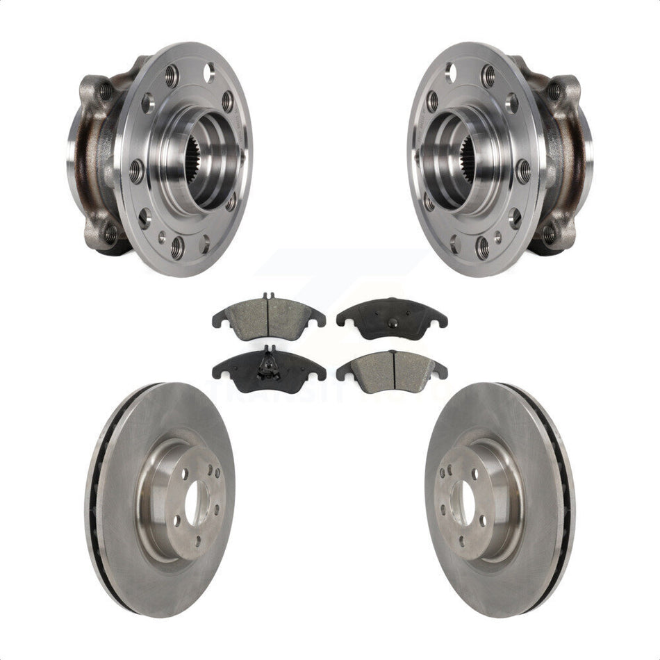 Front Hub Bearing Assembly Disc Brake Rotors And Pads Kit For 2017 Mercedes-Benz E400 AWD KBB-126445