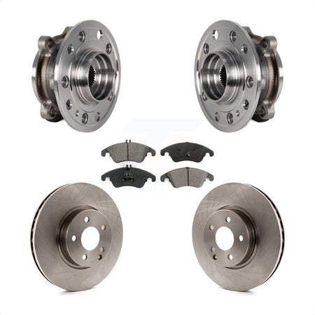 Front Hub Bearing Assembly Disc Brake Rotors And Pads Kit For 2017 Mercedes-Benz E400 AWD KBB-126446