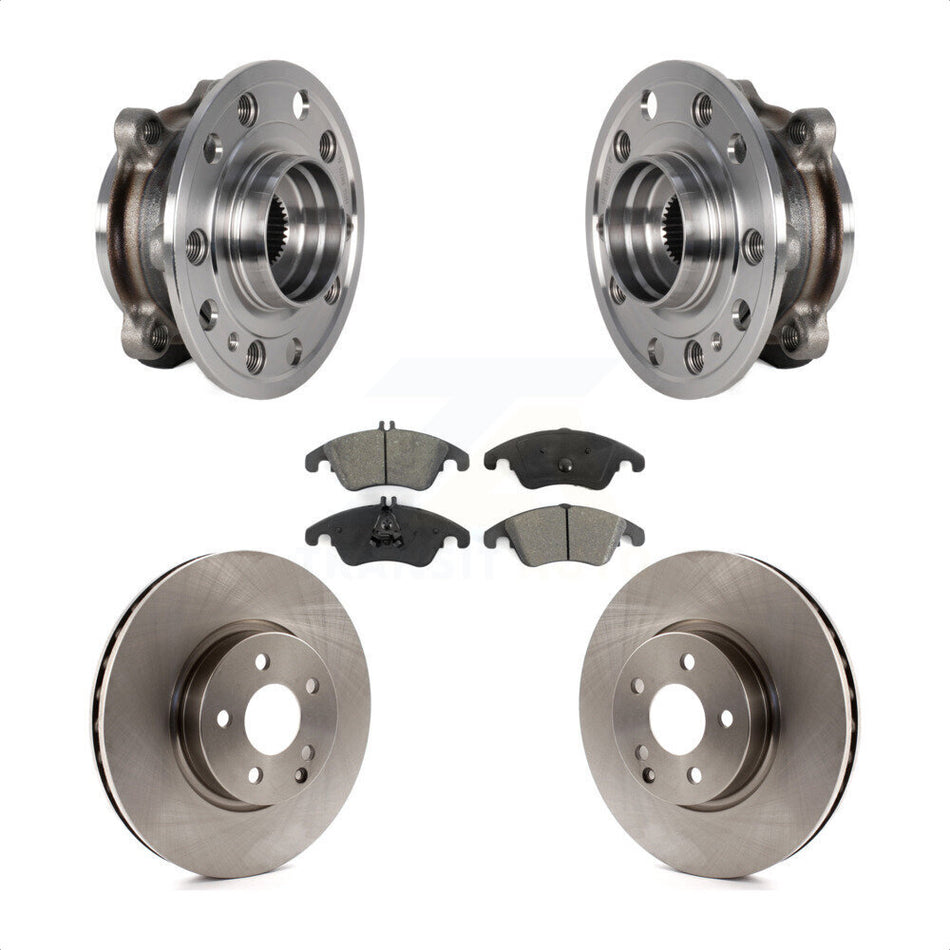 Front Hub Bearing Assembly Disc Brake Rotors And Pads Kit For 2017 Mercedes-Benz E400 AWD KBB-126446