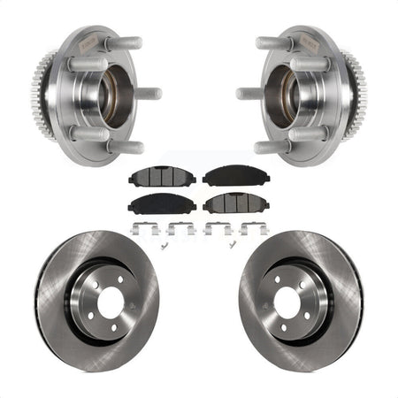 Front Hub Bearing Assembly Disc Brake Rotors And Semi-Metallic Pads Kit For Ford Mustang KBB-126447