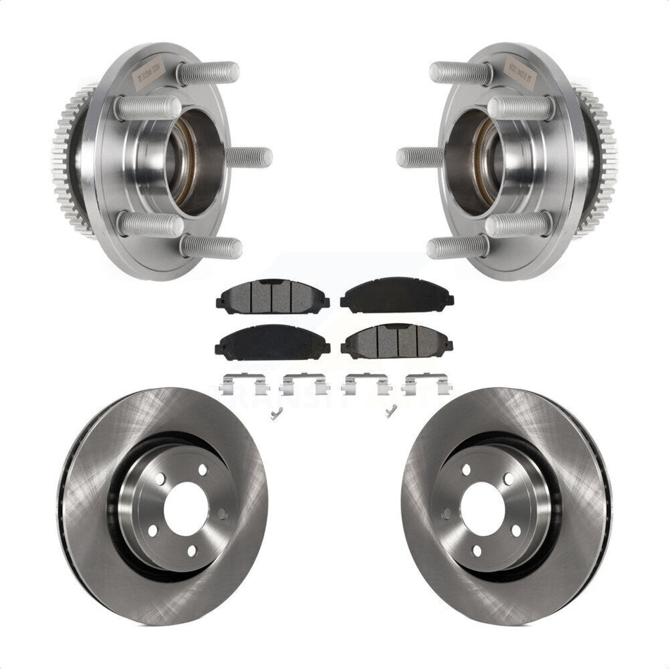 Front Hub Bearing Assembly Disc Brake Rotors And Semi-Metallic Pads Kit For Ford Mustang KBB-126447