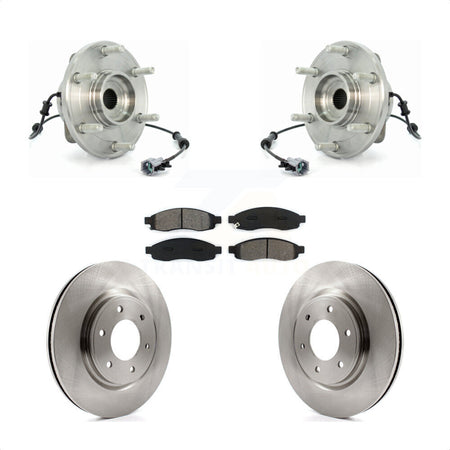 Front Hub Bearing Assembly Disc Brake Rotor And Pads Kit For 2007 Nissan TITAN From 04 07 KBB-126448