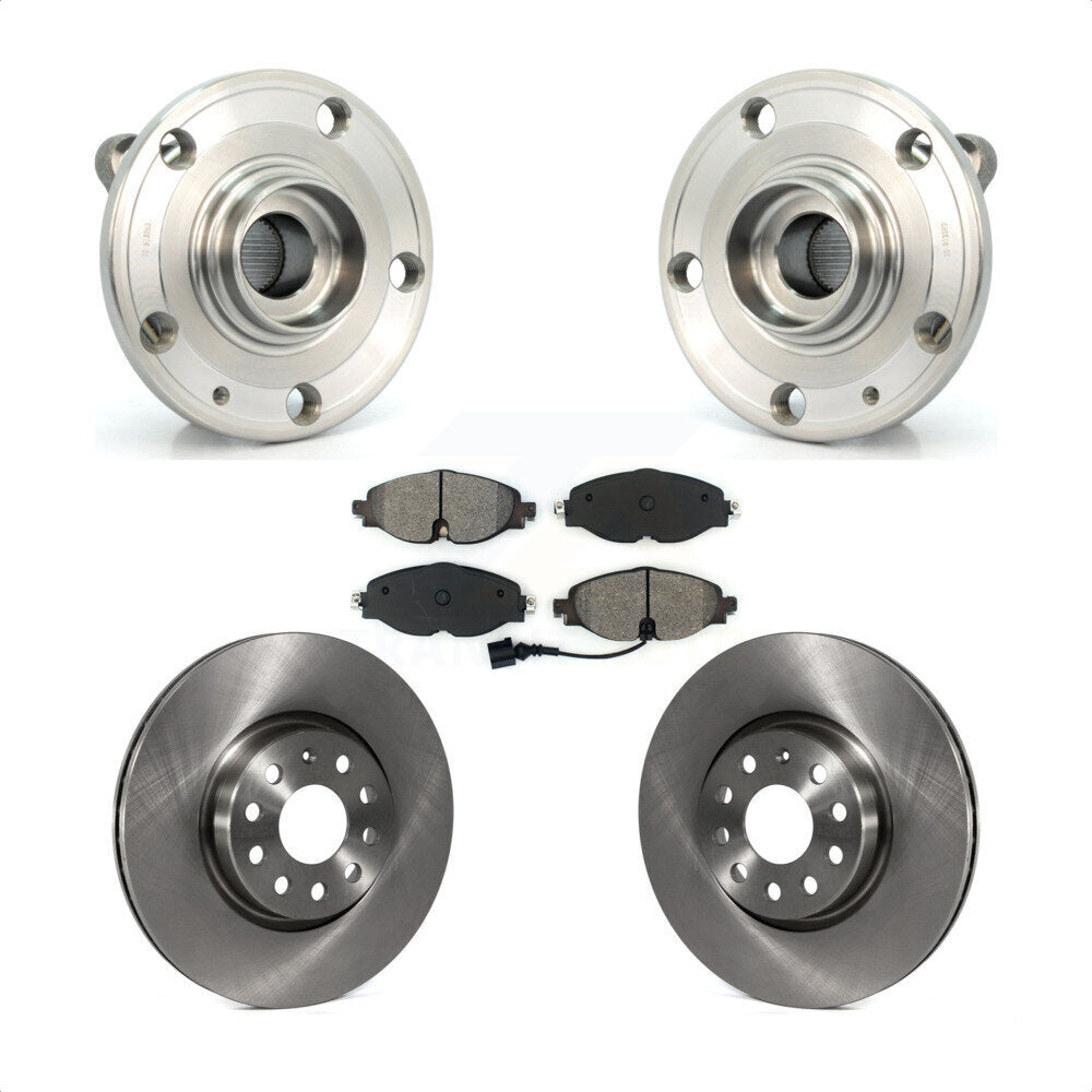 Front Hub Bearing Assembly Disc Brake Rotors And Pads Kit For Volkswagen Passat KBB-126453