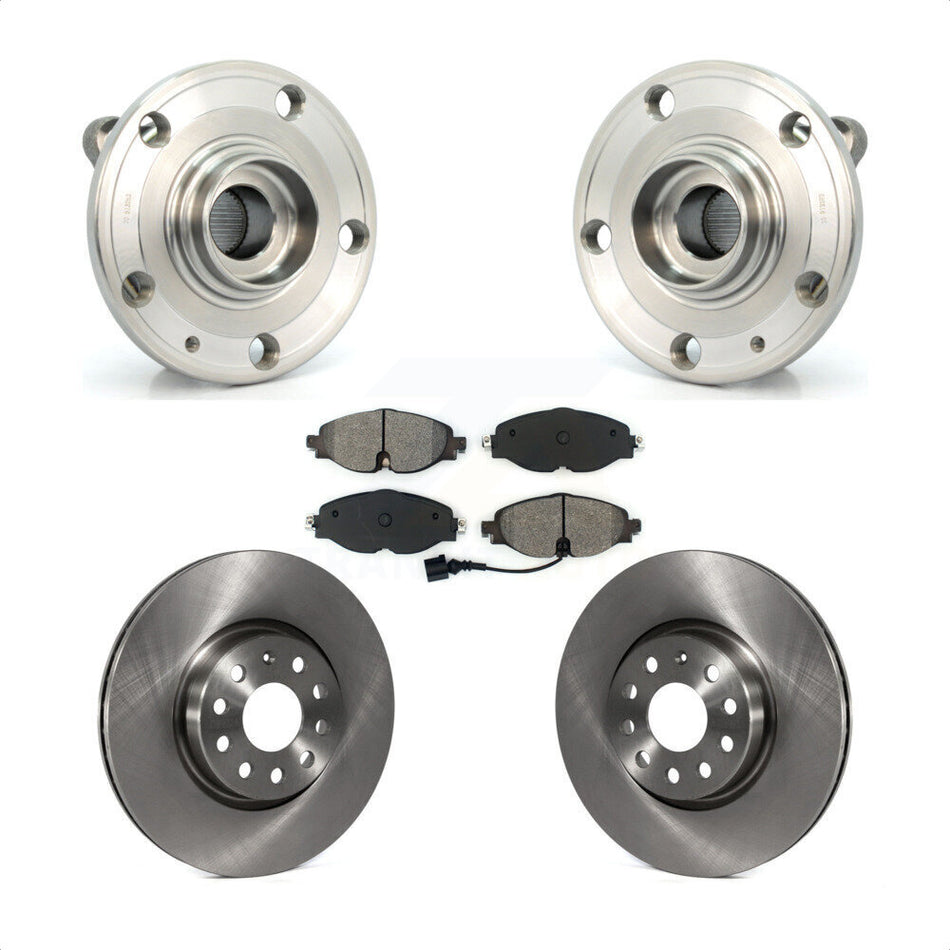 Front Hub Bearing Assembly Disc Brake Rotors And Pads Kit For Volkswagen Passat KBB-126453