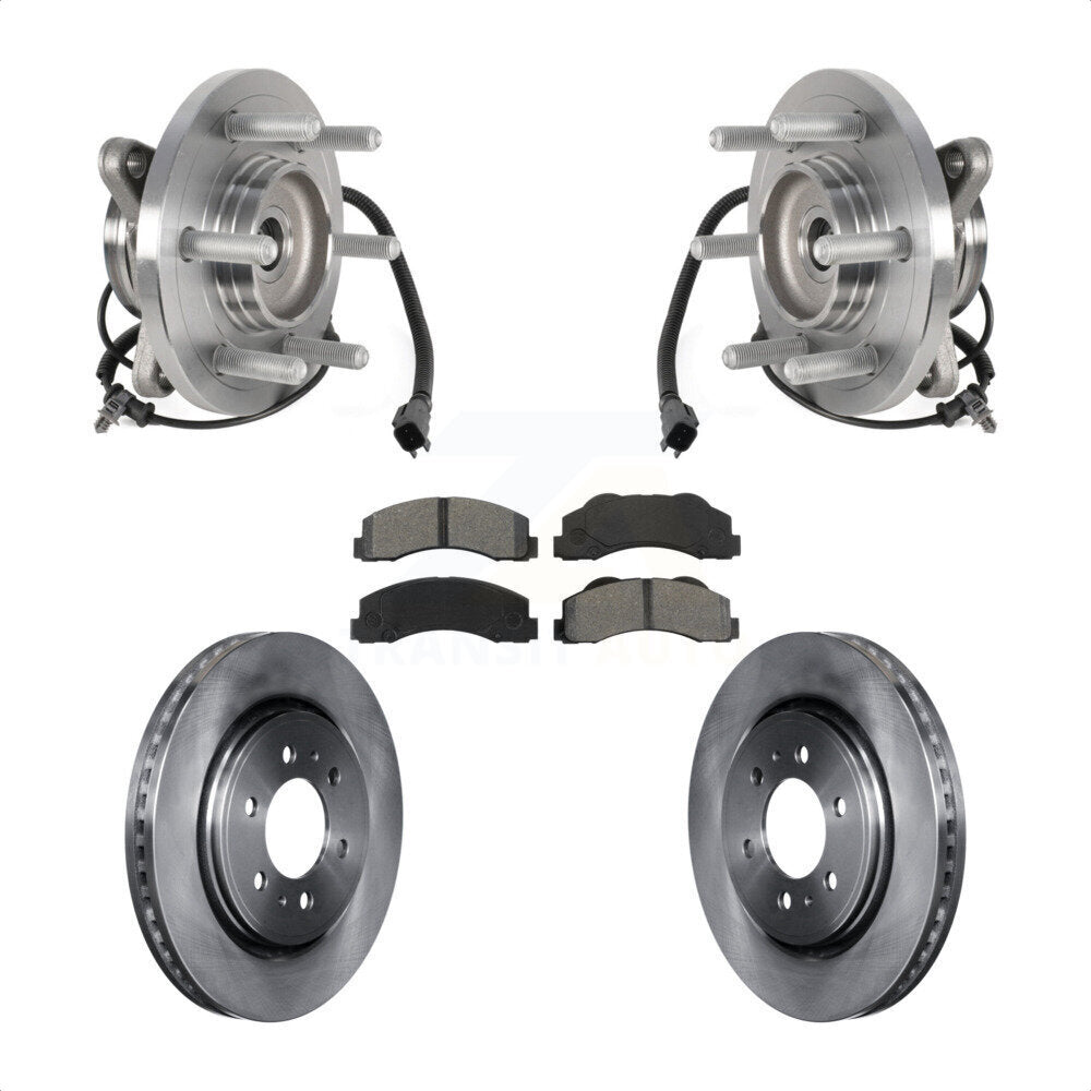 Front Hub Bearing Brake Rotor Pad Kit For 2015-2017 Ford Expedition Lincoln Navigator 4WD KBB-126455