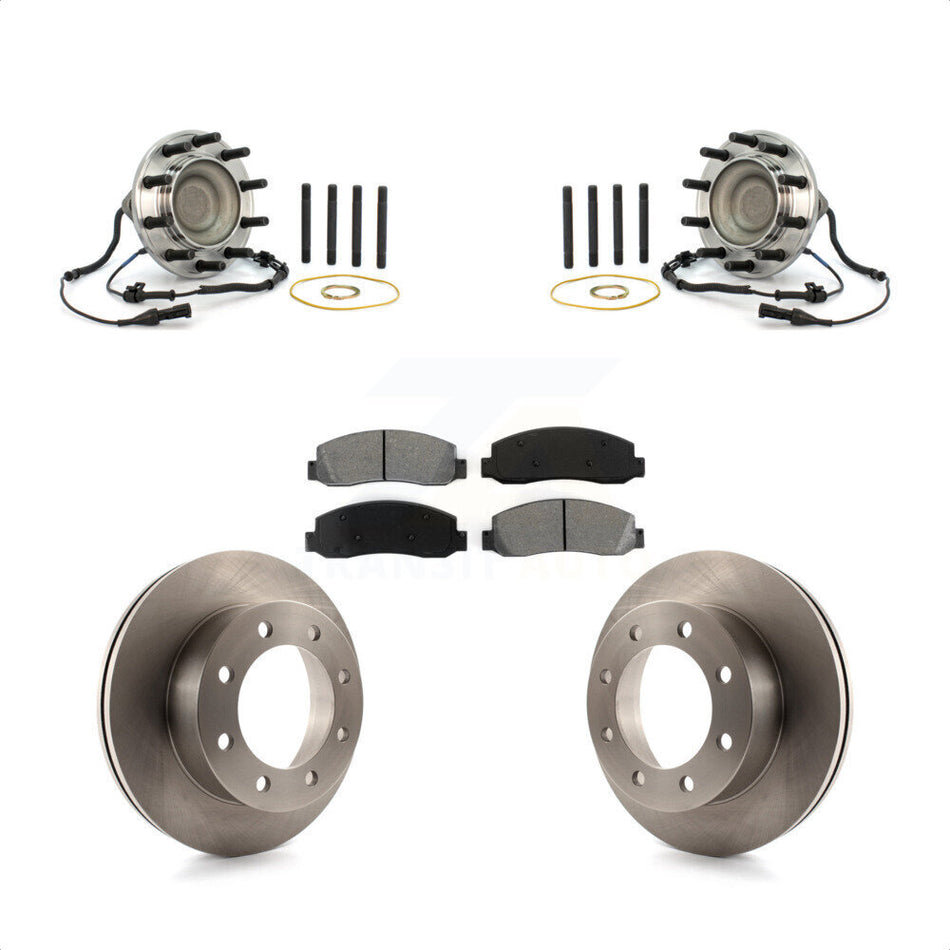 Front Hub Bearing Assembly Disc Brake Rotors And Pads Kit For Ford F-450 Super Duty KBB-126463