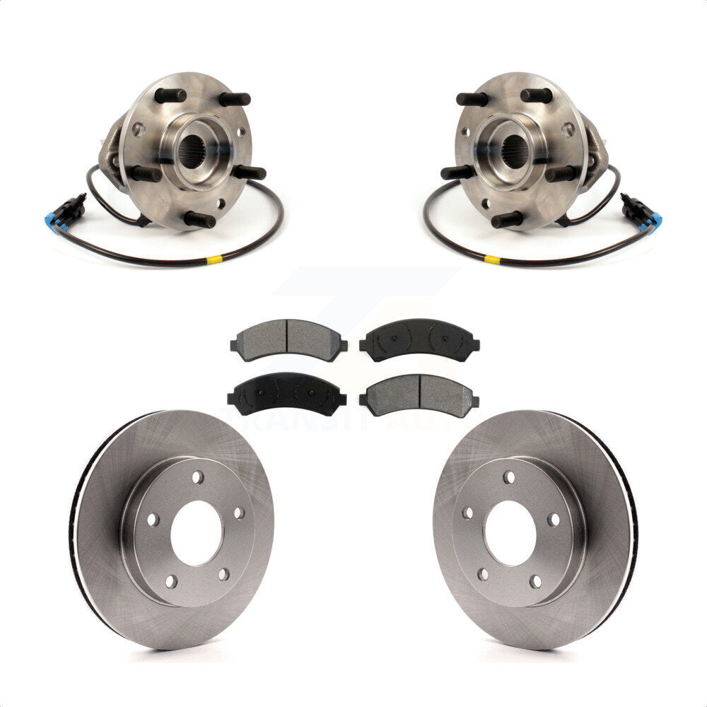 Front Hub Bearing Brake Rotor Pad Kit For 1997 Chevrolet Blazer 4WD with Drum rear brakes KBB-126472