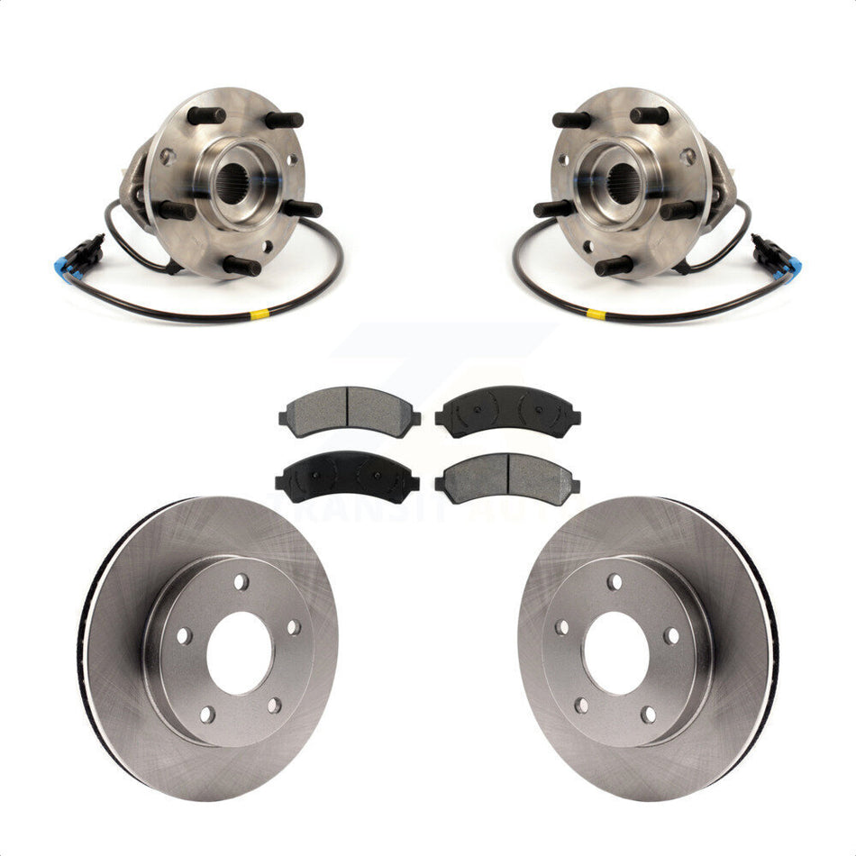 Front Hub Bearing Brake Rotor Pad Kit For 1997 Chevrolet Blazer 4WD with Drum rear brakes KBB-126472