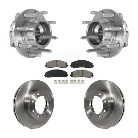 Front Hub Bearing Disc Brake Rotor Pads Kit For 2017-2022 Ford F-350 Super Duty F-250 4WD KBB-126474