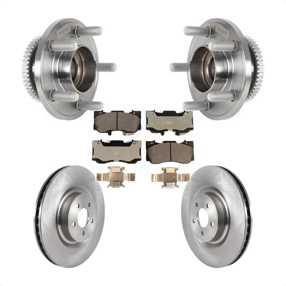 Front Hub Bearing Assembly Disc Brake Rotors And Ceramic Pads Kit For Ford Mustang KBB-126486