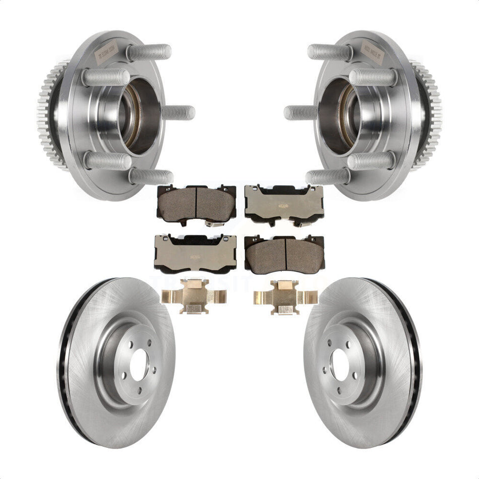Front Hub Bearing Assembly Disc Brake Rotors And Ceramic Pads Kit For Ford Mustang KBB-126486