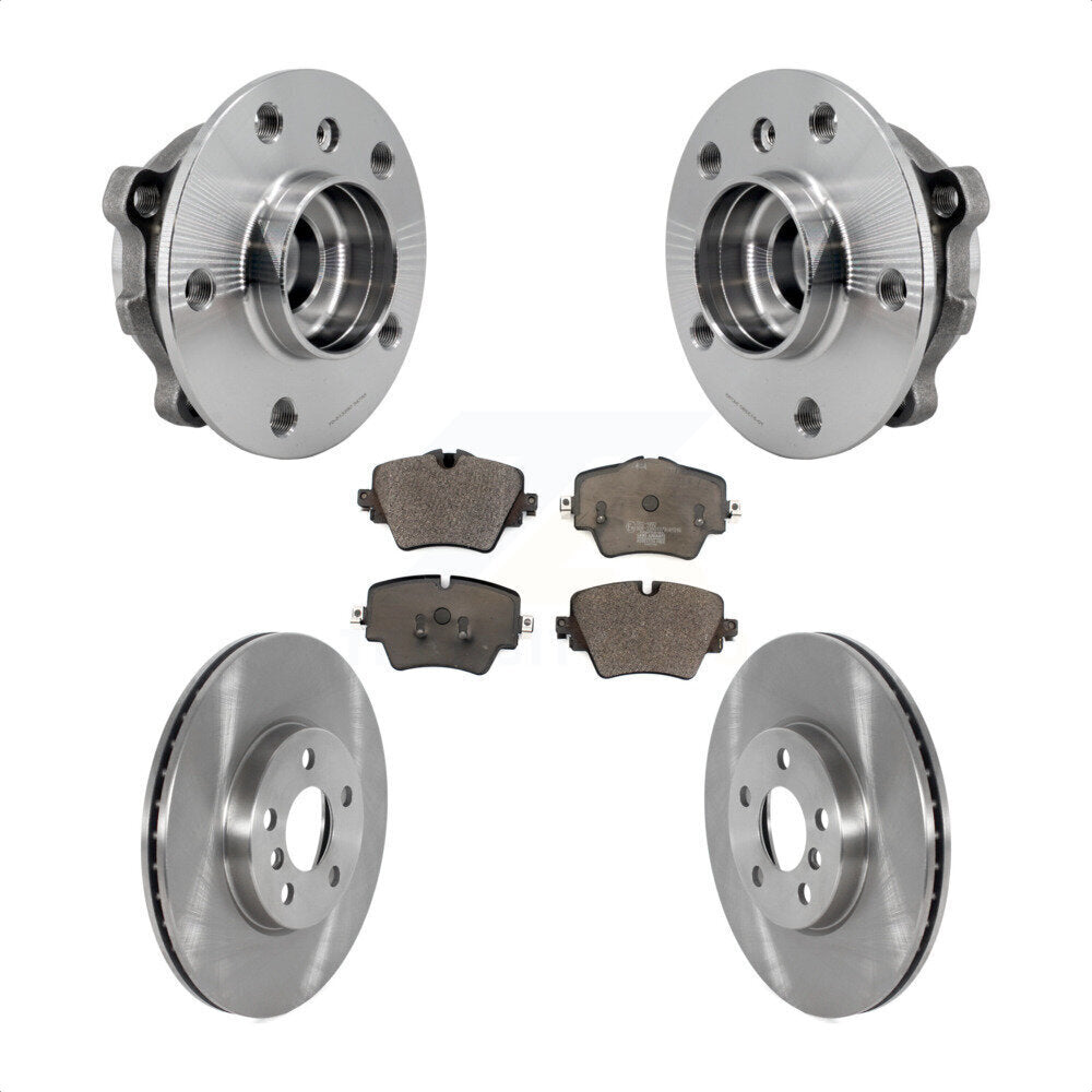 Front Hub Bearing Assembly Disc Brake Rotor & Pads Kit For Mini Cooper Countryman Clubman KBB-126489