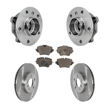 Front Hub Bearing Assembly Disc Brake Rotor & Pads Kit For Mini Cooper Countryman Clubman KBB-126489