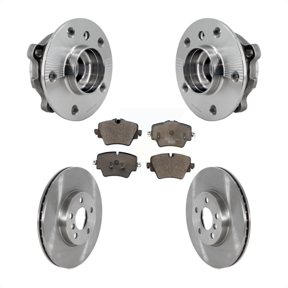 Front Hub Bearing Assembly Disc Brake Rotor & Pads Kit For Mini Cooper Countryman Clubman KBB-126489